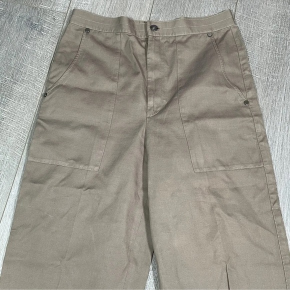 HELMUT LANG High Waist Pant Trousers Size 4 Almond Brown Cotton Linen Blend - Picture 3 of 8